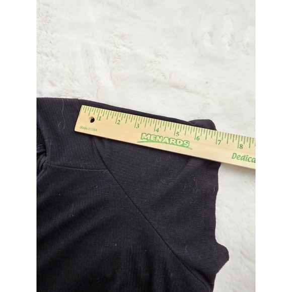 Torrid Super Soft Ribbed Black Lace Up Neck Short Sleeve Top Plus Size 6‎ - Picture 5 of 8